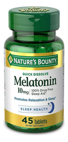 Suplemento Descanso Nature's Bounty 10 Mg 45 Tabletas