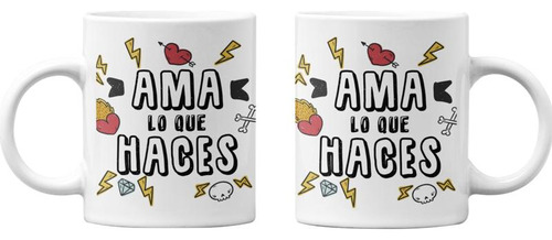 Tazones Tazas Blancas Ama Lo Que Haces Frase Motivacion