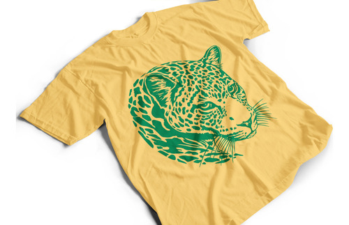Camiseta De Algodón Para Adulto Con Estampado De Jaguar