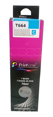 Tinta Epson Genérico Printline 664 Cyan