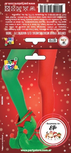 Imagen 2 de 3 de Medias Elfo Duende Rojo Verde Arlequin Navidad Disfraz