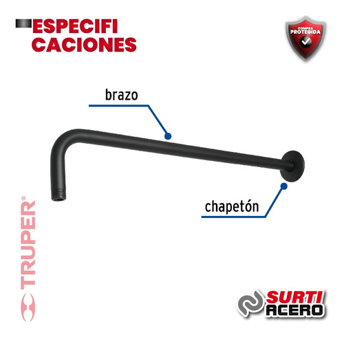 Brazo Recto 50 Cm Con Chapetón Para Regadera 47754