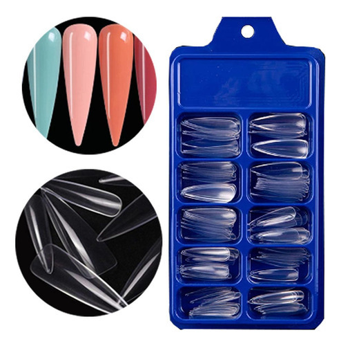 Kit 100 Tips Alongamento Unhas De Gato Profissional Alongada