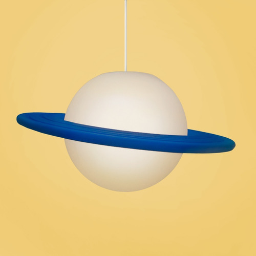 Luminária Pendente Planeta Saturno Azul Usare