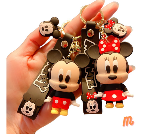 2 Llavero Disney Mickey Y Minnie Mouse Bolso Amor Amigos 