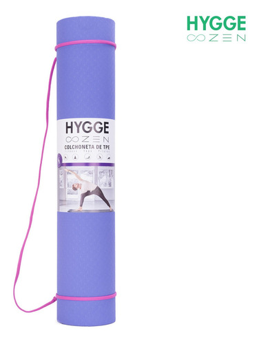Imagen 7 de 10 de Mat Yoga Colchoneta Enrollable Pilates Fitness Tpe Ecológico