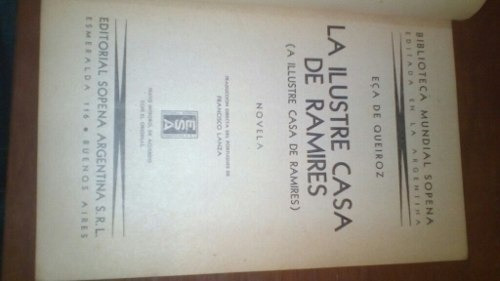 La Ilustre Casa De Ramires Eca De Queiroz 1940 1a Edición