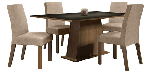 Juego Comedor Madesa Flavia Mesa Tablero Madera 4 Sillas Mni