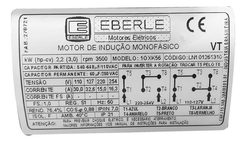 Motor de sierra de mesa circular monofásico de 3 cv con eje de polea