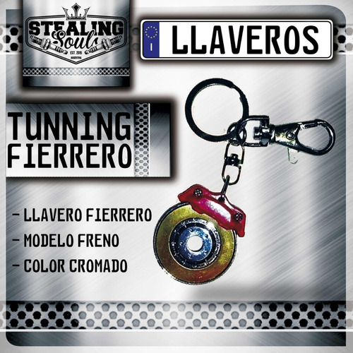 Llavero Fierrero / Disco De Freno / Dorado Rojo