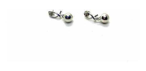 Imagen 4 de 6 de Aros Colgante De Plata 925 Bolita