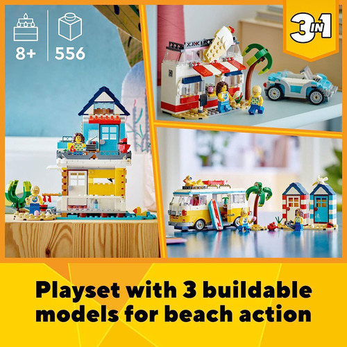 Lego Creador 3in1 Beach Camper Van 31138 Building Kit, Los N