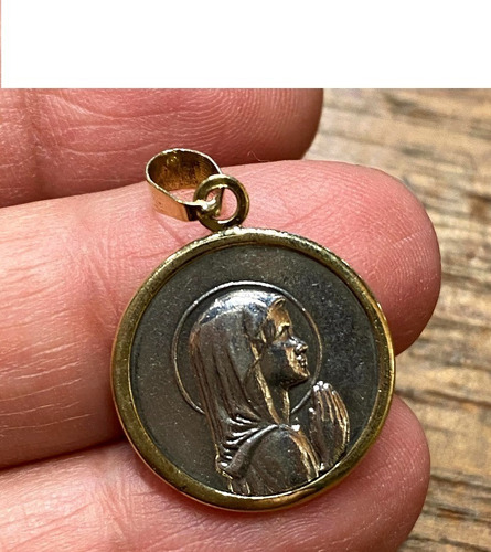 Luli  Medalla Plata 925 Oro 18k Virgen Niña Religiosa Grabar