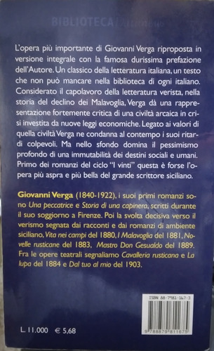 I Malavoglia (de Mala Gana)-giovanni Verga (Usado)