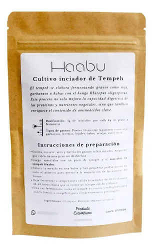 Tempeh Hongo Comestible Rhizopus Oligosporus Proteina Vegana