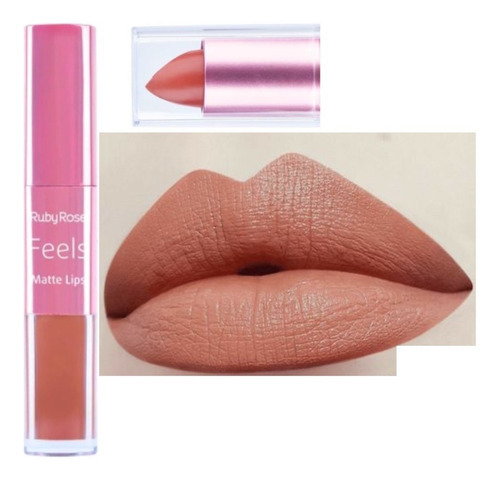 Lápiz labial y lápiz labial líquido Feels Matte Lips Ruby Rose Color 356