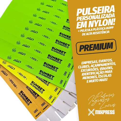 Pulseira Identificação Nylon Impressão Premium . 550 Unids