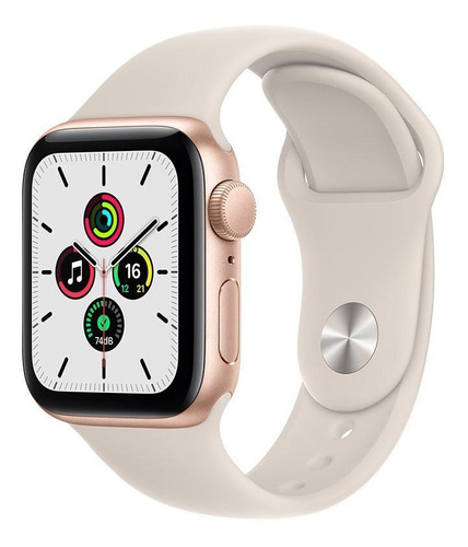 Apple Watch SE (GPS + Cellular, 40mm) - Caixa de alumínio dourado - Pulseira esportiva Estelar