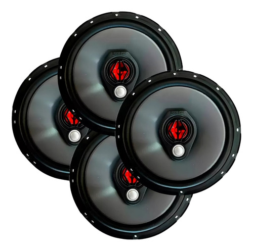 Kit 4 Alto Falante 6 Pol. Nissan Kicks 50w Rms Cada 4 Ohms