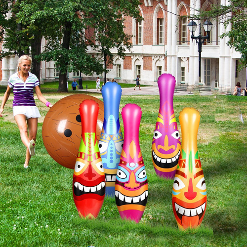 Juego De 12 Juguetes Inflables Bolos Tiki Y Bolas De Coco Nombre Del Diseño