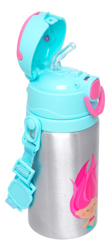 Buba Garrafa De Aluminio Infantil Com Canudo Sereia