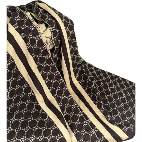 Cachecol Grife Dupla Face Listras Marrom-claro Listras 170x40 Cm