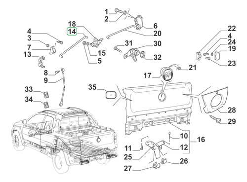 Varilla Izquierda Chapa Tapa Caja Pick Up Mopar