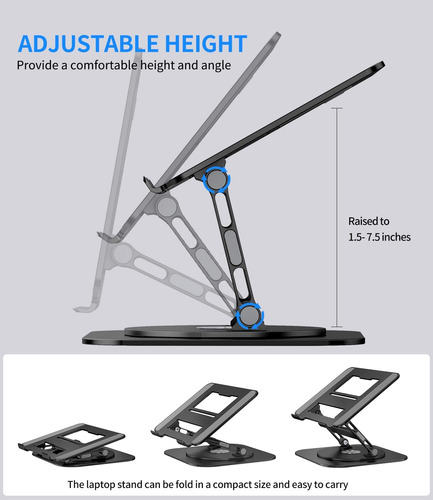 Aoevi Soporte Ajustable Para Laptop Con Base Giratoria De 36
