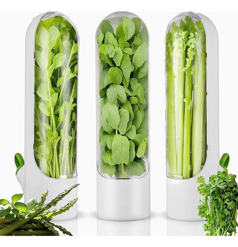 Recipiente Para Verduras De Cilantro De 3 Piezas.