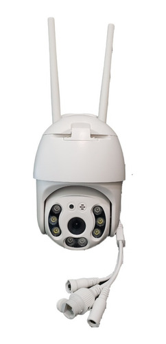 Cámara Ptz Ip Wifi Full Hd 1080p 2mp 128gb Exterior App Cel Color Blanco