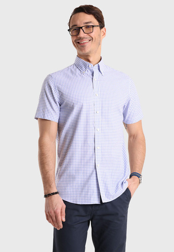 Camisa Manga Corta Cuadros Guy Laroche