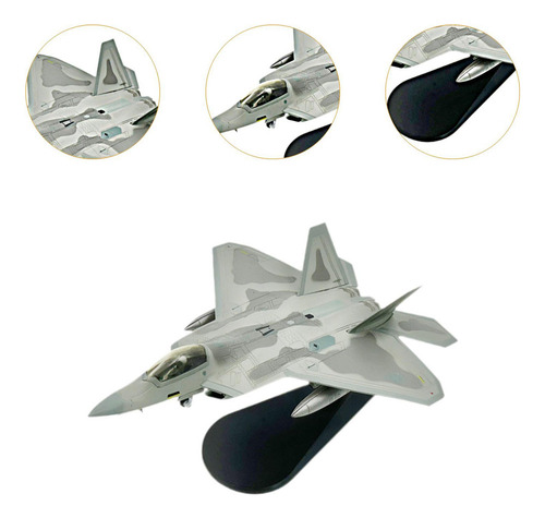 1: 100 F22 Fighter Aircraft Modelo Con Pantall Stand