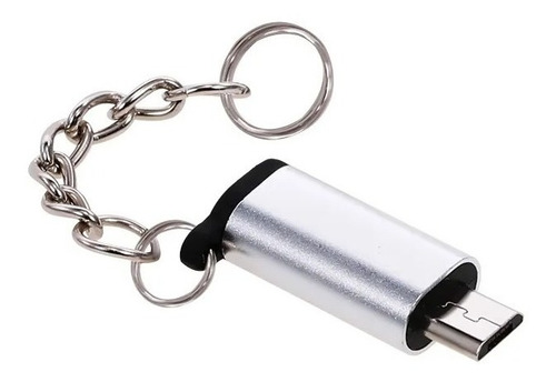 Adaptador Micro Usb Hembra A Tipo C Macho Otg Celular Color Plateado