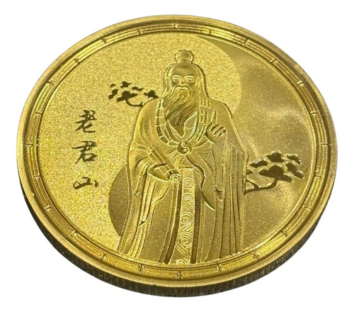 Moeda Taishang Laojun Divindade Taoísmo Religioso Dourada
