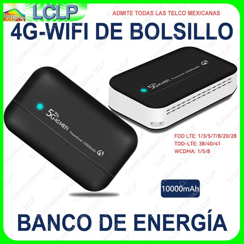 Mifi Enrutador Portátil 4g Lte Sim Pw100 Powerbank 10000mah