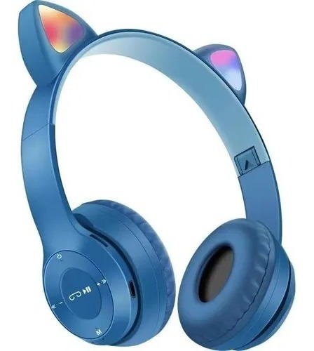 Auricular Luz Led Ear Cat Orejas Gato Fashion Design Vincha Color Azul