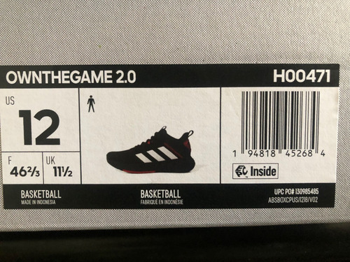 Zapatos, Gomas adidas Ownthegame 2.0 Talla 46 1/2. Usa 12