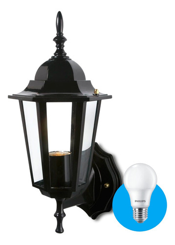 Farol Pared Led Barcelona Grande Exterior + Lampara