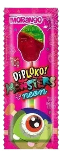 Pirulito Dip Loko Neon Monster Brilha No Escuro 15un Diploko