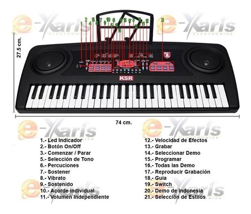 Teclado 54 Teclas Ideal Todo Usuario Efectos Percusion Wow