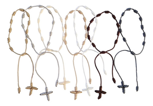 Decenarios Pulseras Hilo Cruz Recuerdo Bautizo Paq 100 Pzas