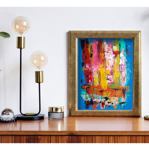 Imagen 2 de 2 de Cuadro Pintura Abstracto Acrílicos Sobre Tela Y Bastidor