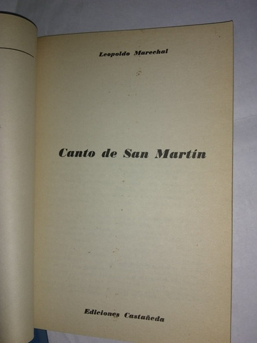 Canto De San Martín. Leopoldo Marechal (1979/57 Pág ). (Usado)