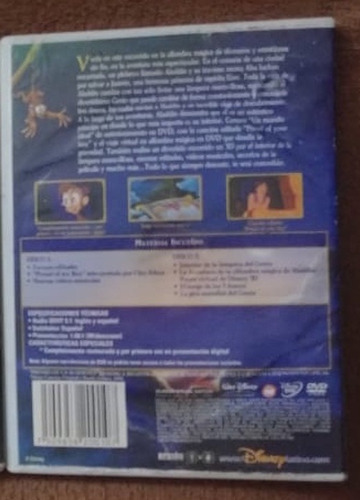 Aladdin Pelicula Animada De Disney En 2 Dvds Original (Usado)