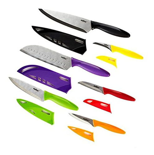 Cuchillo De Cocina, 6 piezas Con Cubre Vaina,