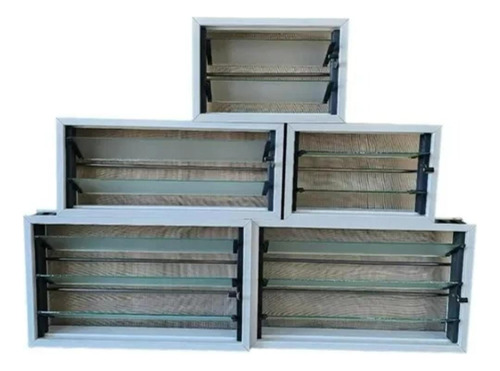 Ventana Aireador 60x36 Con Mosquitero Y Reja Blanco