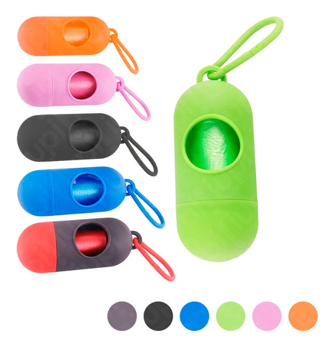 Contenedor Porta Bolsas Sanitarias Perros 9cm Varios Colores