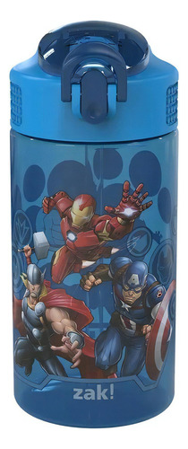 Zak - Termo Vaso Con Tapa Y Popote Antiderrame Color Avengers
