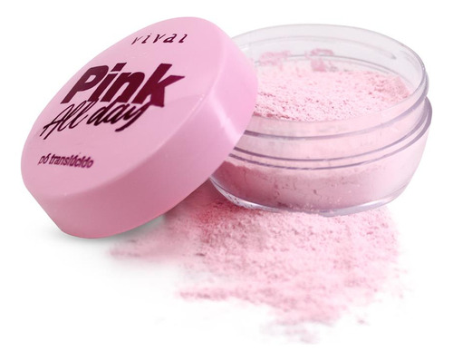 Base de maquiagem em pó Vivai Pó Translúcido 1011.1.1 Pink All Day tom rosa  -  13mL 55g