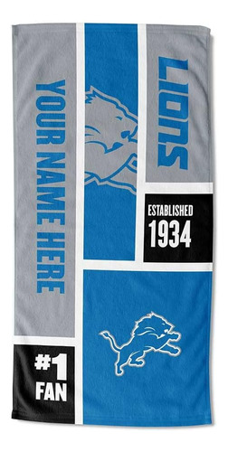 Toalla De Playa Personalizada De Detroit Lions De Nfl, ...